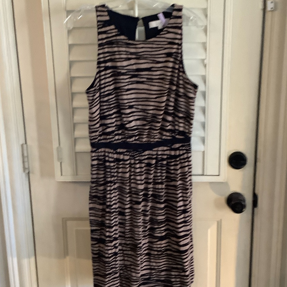 LOFT Black and Tan Zebra Print Mini Dress